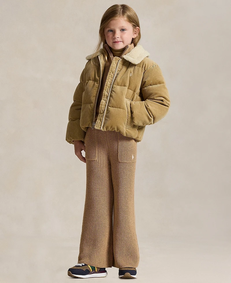Polo Ralph Lauren Girls' 2T-6X Cotton Corduroy Down Jacket