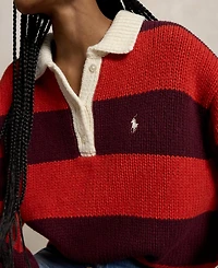 Polo Ralph Lauren Women's Striped Wool-Blend Rugby Sweater