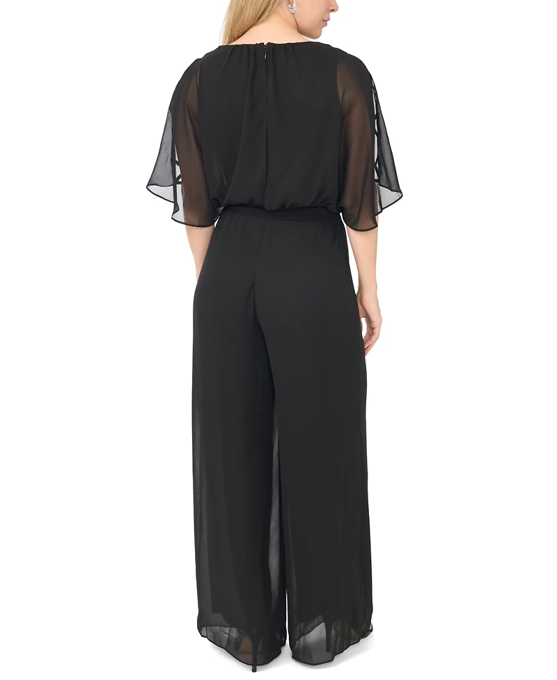 Msk Petite Crew Neck Blouson Jumpsuit