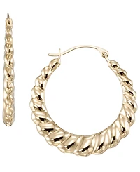 Macy's High Polished Croissant Hoop Earrings in 10k Yellow Gold
