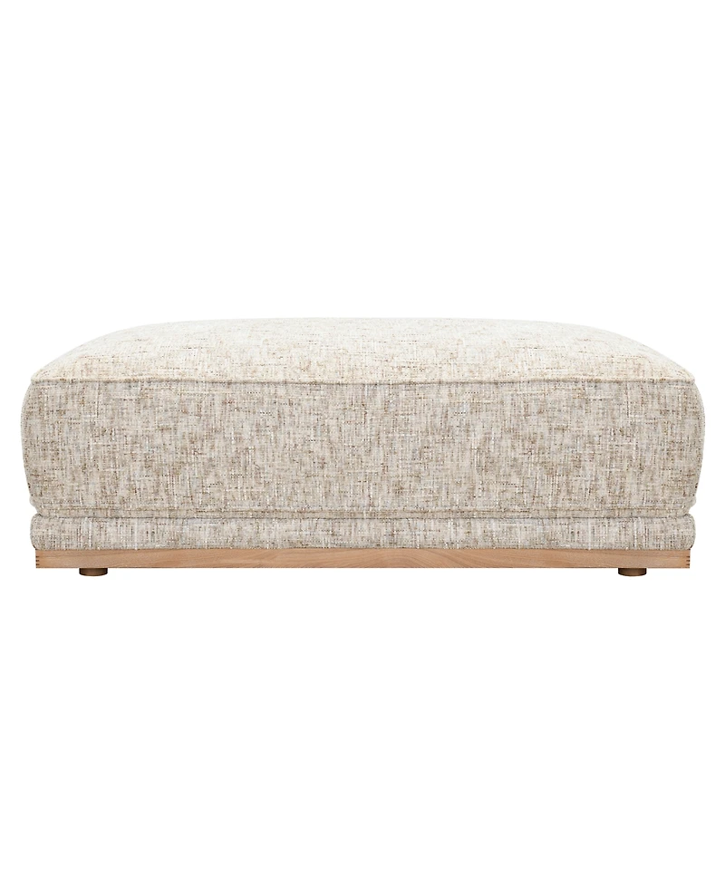 Baymont 48" Top-Grain Leather Flange-Stitched Ottoman, Macy's Exclusive