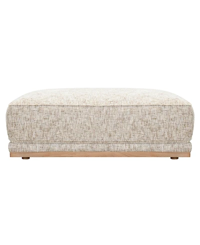 Baymont 48" Top-Grain Leather Flange-Stitched Ottoman, Macy's Exclusive