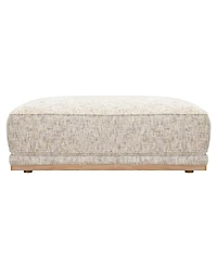 Baymont 48" Top-Grain Leather Flange-Stitched Ottoman, Macy's Exclusive