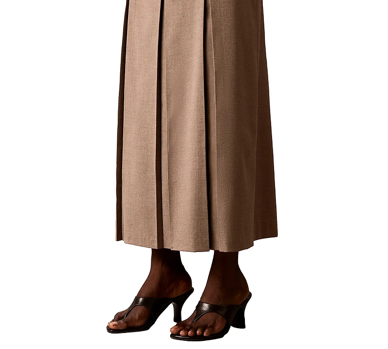 Calvin Klein Women's Side Zip Inverted Pleat High-Waisted Midi Skirt