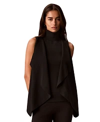 Calvin Klein Women's Drape Front Mock Neck Sleeveless Sweater