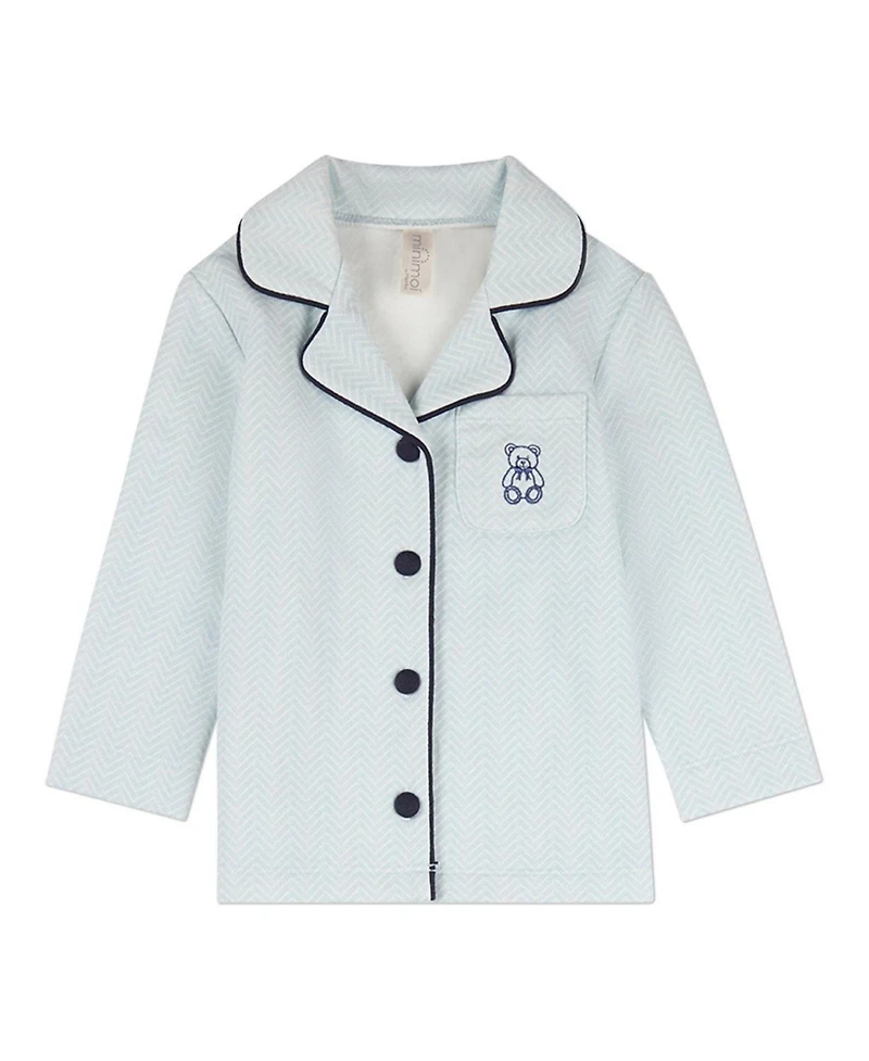 MeMoi Toddler Girls 2 Piece 2T - 4T "Snuggly Bear" Chevron-Printed Cotton-Rich Pajama Set Toddler|Child