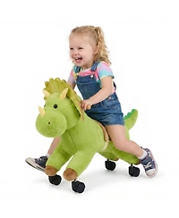 Glintex Ride-On Dinosaur Toy with Roar Sounds, Holds 88 lbs
