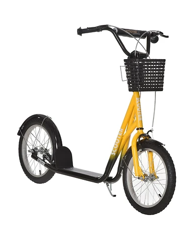 Glintex Youth Kick Scooter with 16 in Air Tires, Basket and Cupholder