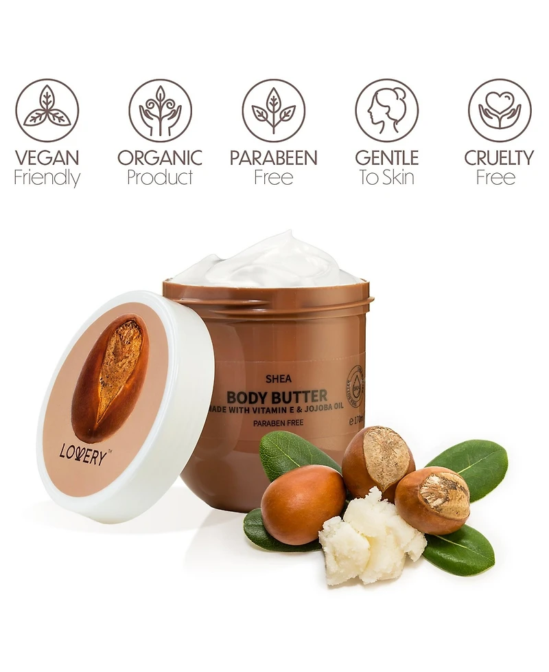 Lovery Shea Scented Whipped Body Butter, Bath and Body Care Cream