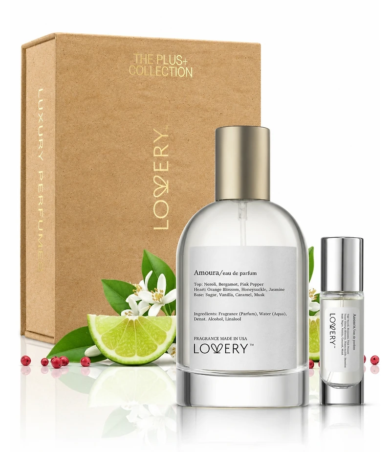 LoveryPlus Amoura Eau de Parfum 2pc Gift Set - 3.4fl oz Womens Fragrance Perfumes with 10ml Mini Perfume