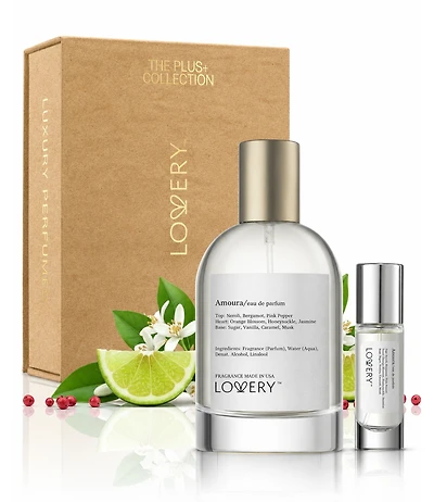 LoveryPlus Amoura Eau de Parfum 2pc Gift Set - 3.4fl oz Womens Fragrance Perfumes with 10ml Mini Perfume