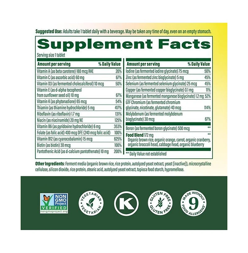 MegaFood One Daily Iron Free Multivitamin for Women and Men, Bone and Immune Support, 90 Ct