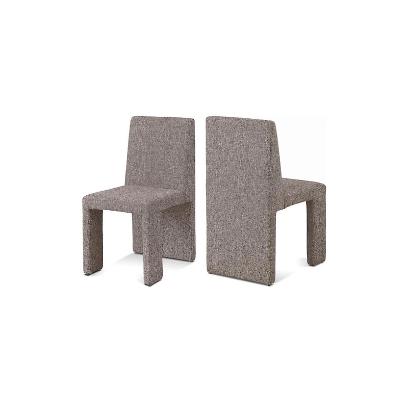 Meridian Furniture Benson Linen Textured Fabric Dining Chair, Set of 2