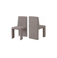 Meridian Furniture Benson Linen Textured Fabric Dining Chair, Set of 2