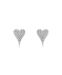 The Lovery Pave Cz Heart Stud Earrings Sterling Silver