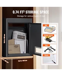 Vevor Through The Wall Drop Box 12.5x6.3x16.9" Mailbox with Code Lock