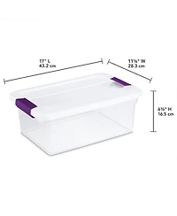 Sterilite 15 Qt. Plastic Stackable Storage Container Tote with Lid (48 Pack)