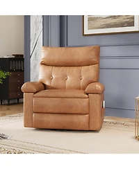 gaomon Swivel Rocker Manual Recliner Sofa Chair, Heat and Massage for Living Room