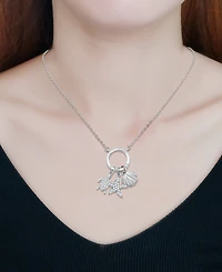 Women's Cubic Zirconia 5/8ct. t.w. Turtle, Starfish and Clamshell Charm Holder Necklace