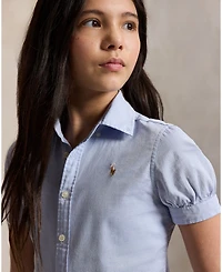 Polo Ralph Lauren Big Girls Short Sleeve Solid Oxford Top