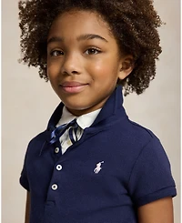 Polo Ralph Lauren Girls 2T-6X Short Sleeve Stretch Cotton Mesh Shirt