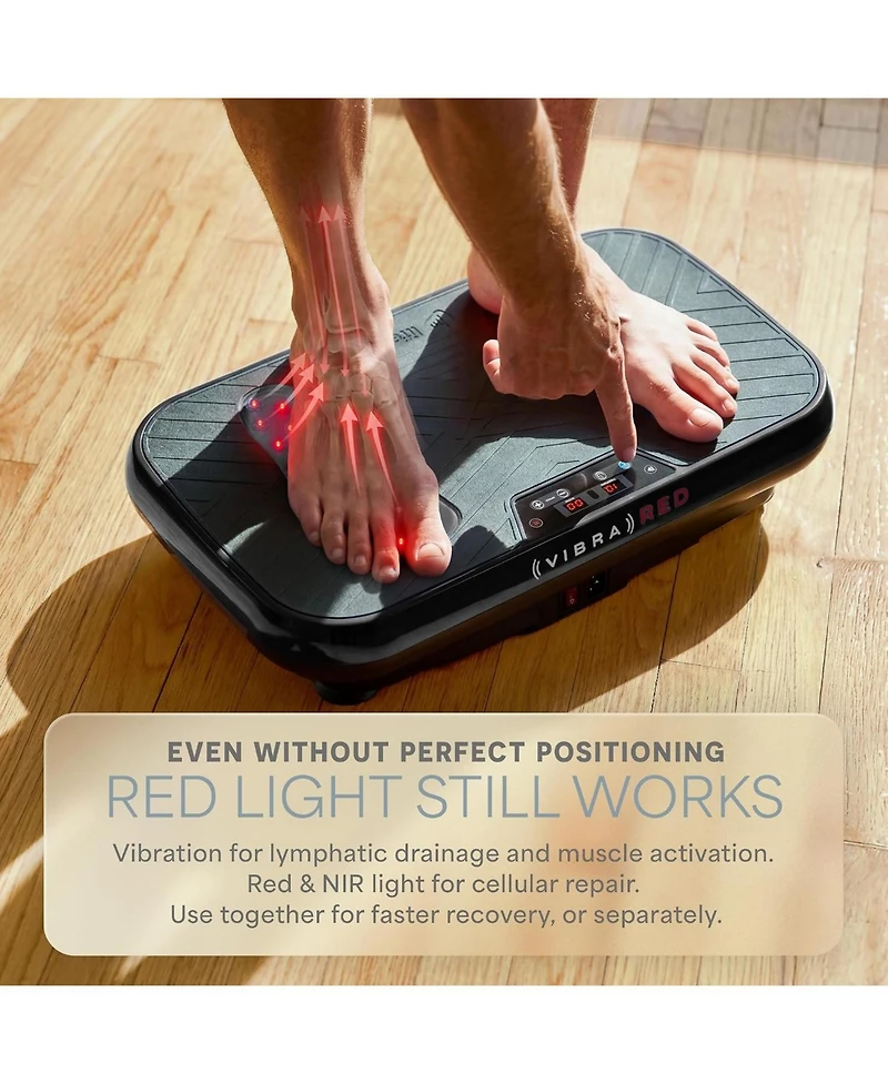 Lifepro Vibration Plate Exercise Machine with Light Therapy Low Impact Platform and Resistance Bands