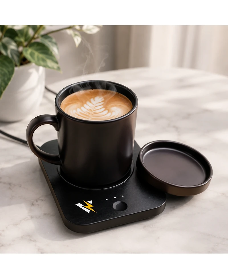 Pursonic The Modern Workspace Productivity Bundle: Pursonic 3-in-1 Led Desk Lamp + Sip & Charge Wireless & Mug Warmer