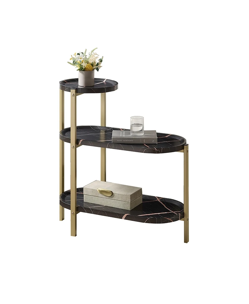 Kings Brand Furniture 3-Tier Side Table with Storage Shelves