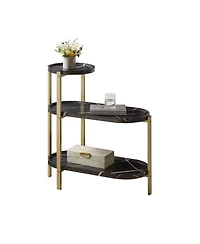Kings Brand Furniture 3-Tier Side Table with Storage Shelves