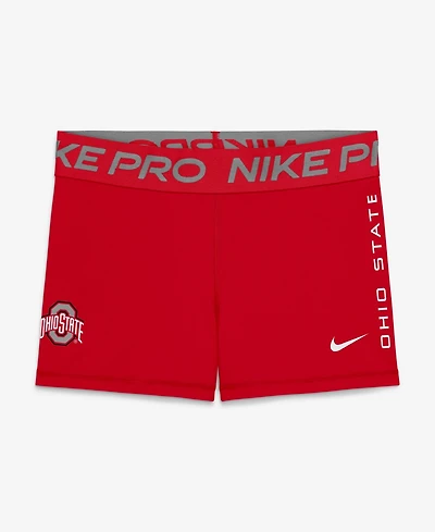 Nike Women's Ohio State Buckeyes Pro Dri-fit Mid-Rise Shorts, 2.8" Inseam
