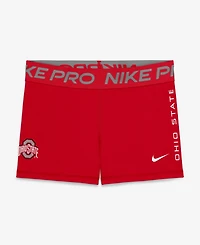 Nike Women's Ohio State Buckeyes Pro Dri-fit Mid-Rise Shorts, 2.8" Inseam