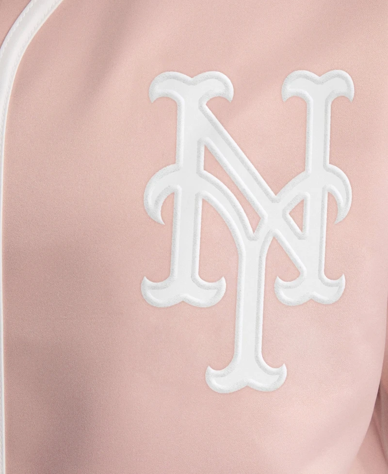 Fanatics Women's New York Mets Boxy Cropped Satin Baseball Top