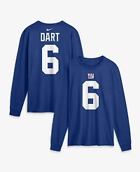 Nike Men's New York Giants Jaxson Dart Jersey-Like Long Sleeve T-Shirt
