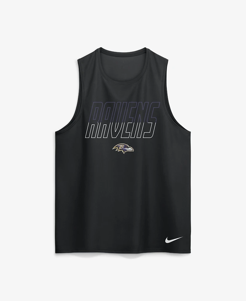 Nike Men's Baltimore Ravens Kickoff Miler Sleeveless Dri-fit Tank Top