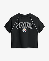 Fanatics Women's Pittsburgh Steelers Offensive Scheme Raglan Cropped Top