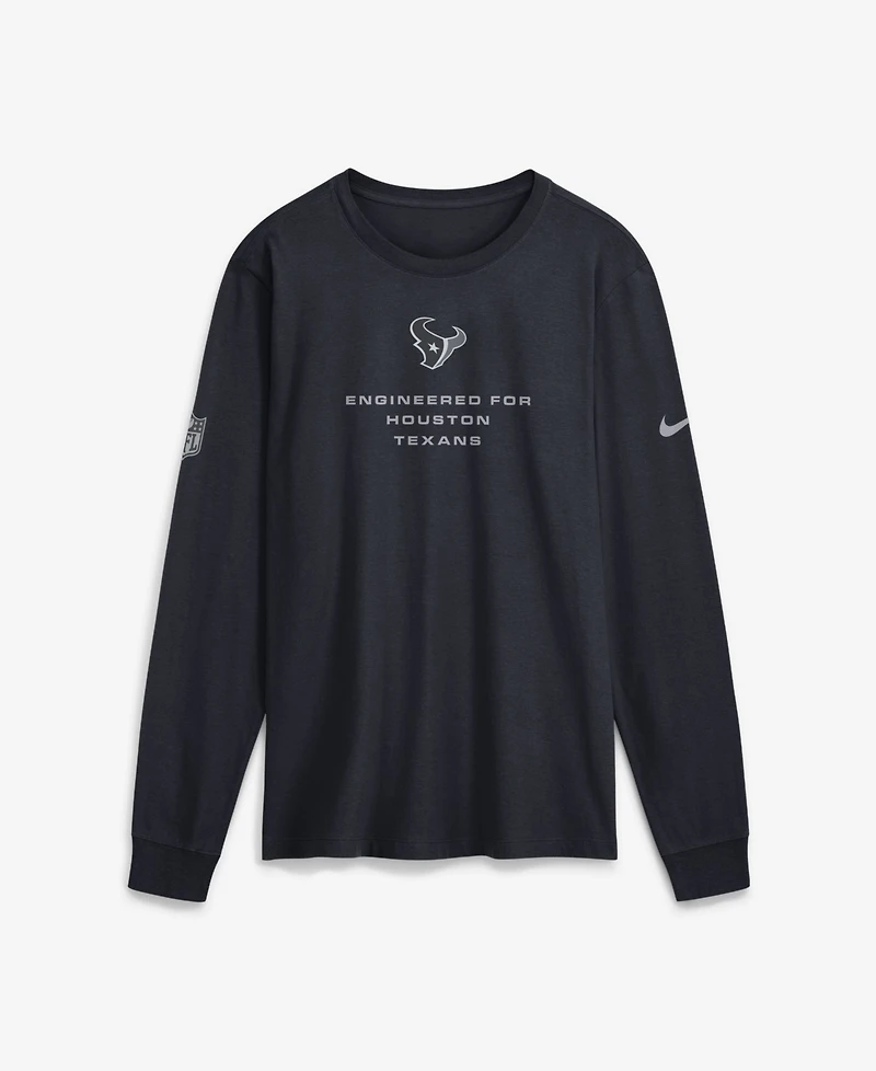 Nike Men's Houston Texans Long-Sleeve Crewneck T-Shirt