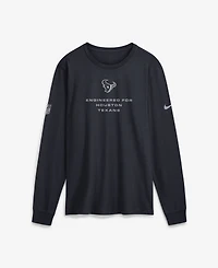 Nike Men's Houston Texans Long-Sleeve Crewneck T-Shirt