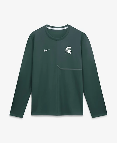 Nike Men's Michigan State Spartans 2026 Sideline Coach Long-Sleeve Crewneck T-Shirt