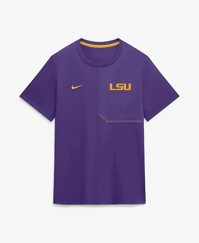 Nike Men's Lsu Tigers Sideline Coach Crewneck Short-Sleeve T-Shirt