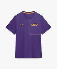 Nike Men's Lsu Tigers Sideline Coach Crewneck Short-Sleeve T-Shirt