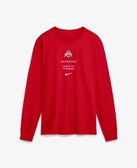 Nike Men's Ohio State Buckeyes Sideline Long-Sleeve Crewneck Screen-Print T-Shirt