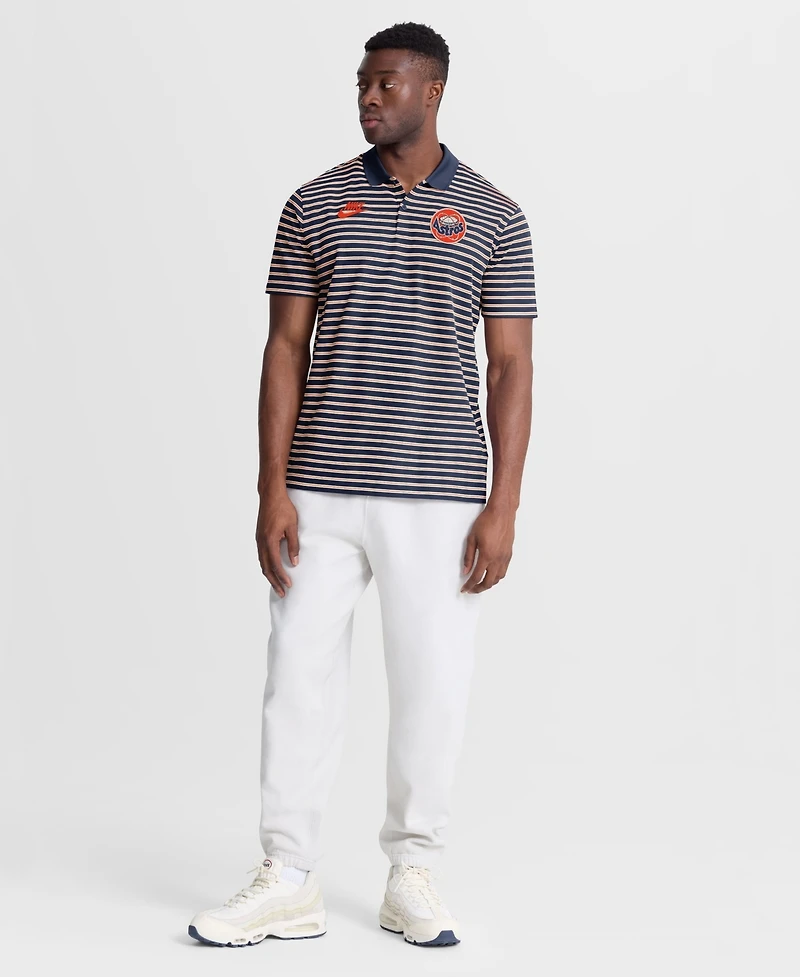 Nike Men's Houston Astros Cooperstown Victory Striped Pique Polo Shirt