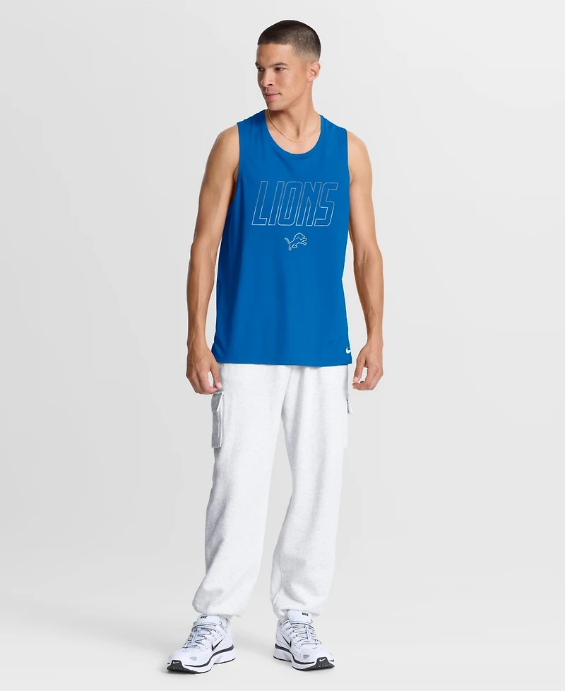 Nike Men's Detroit Lions Kickoff Miler Sleeveless Crewneck Tank Top