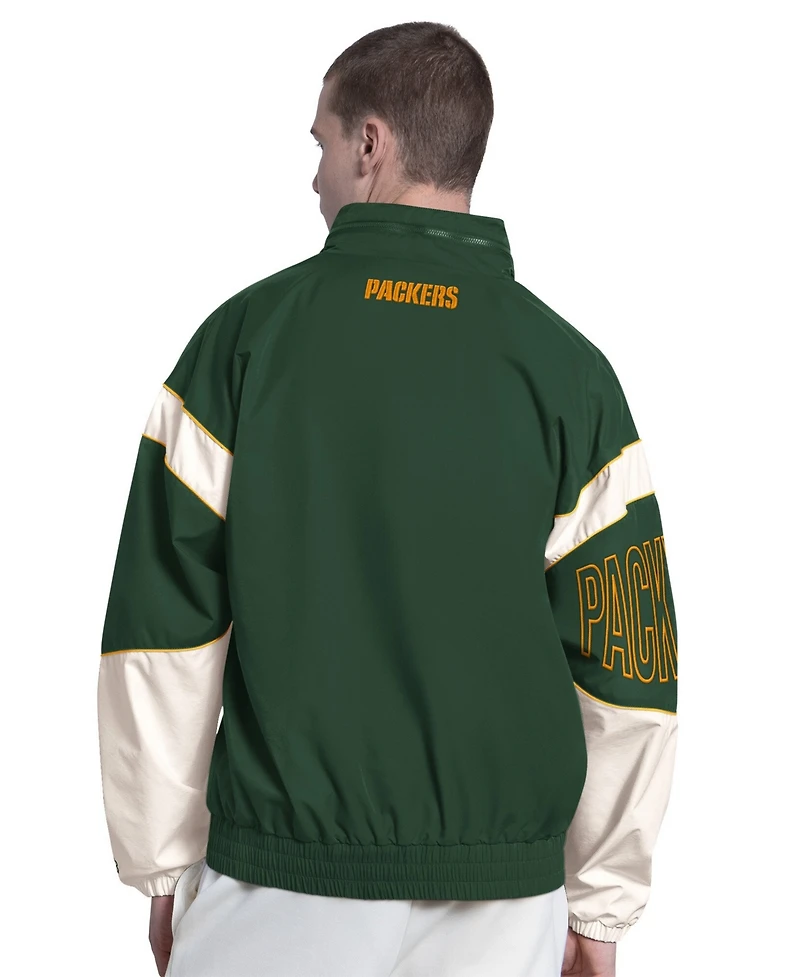 Starter Men's Green Bay Packers The Gust Water-Resistant Full-Zip Hooded Jacket