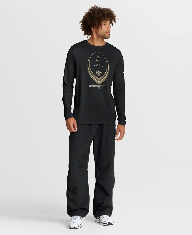 Nike Men's New Orleans Saints Legend Icon Long-Sleeve Regular-Fit Crewneck T-Shirt