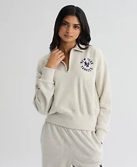 Fanatics Women's New York Yankees Iconic Terry Quarter-Zip Cropped Sweatshirt