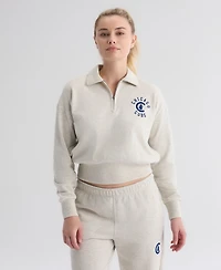 Fanatics Women's Chicago Cubs Quarter-Zip Cropped Sweatshirt