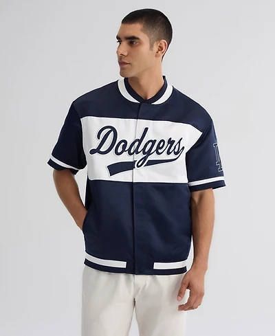 Fanatics Men's Iconic Los Angeles Dodgers Satin Full-Snap Warm-Up Jacket