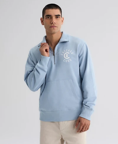 Fanatics Men's Chicago Cubs Iconic Collection Relaxed-Fit Quarter-Zip Kangaroo Pocket Sweatshirt