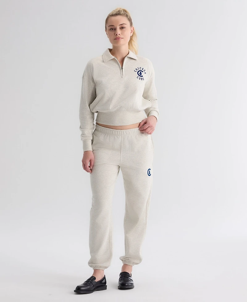 Fanatics Women's Chicago Cubs Iconic High-Rise Tapered-Leg Track Pants
